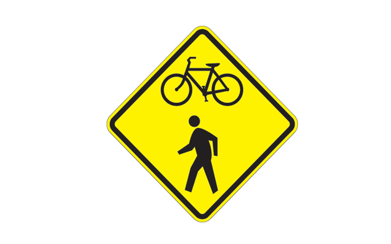 Pedestrian and Bike Crossing Sign W1115 Traffic Safety Supply Company