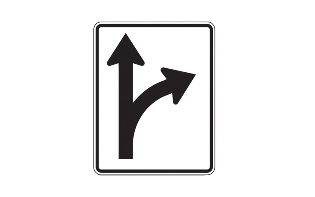 Arrows Right Turn & Straight Sign R3-6R - Traffic Safety Supply Company