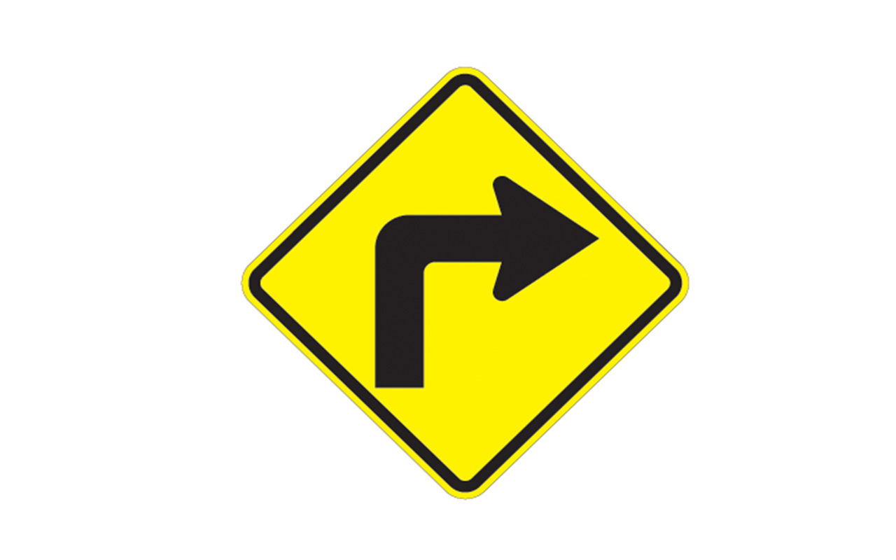 Sharp Right Turn Sign W1 1r Traffic Safety Supply Company