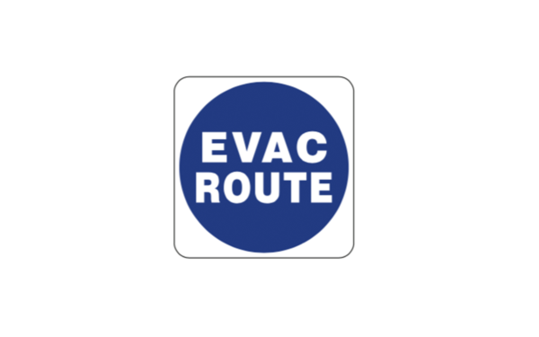 Evac Route Sign