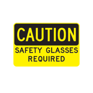caution safety glasses sign