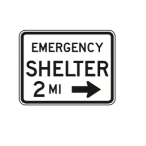 emergency shelter sign