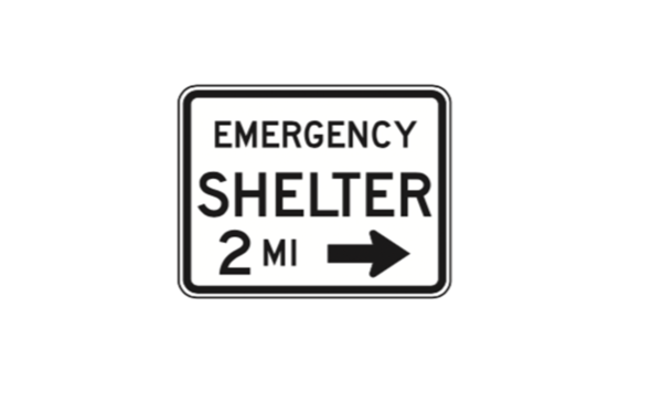 emergency shelter sign