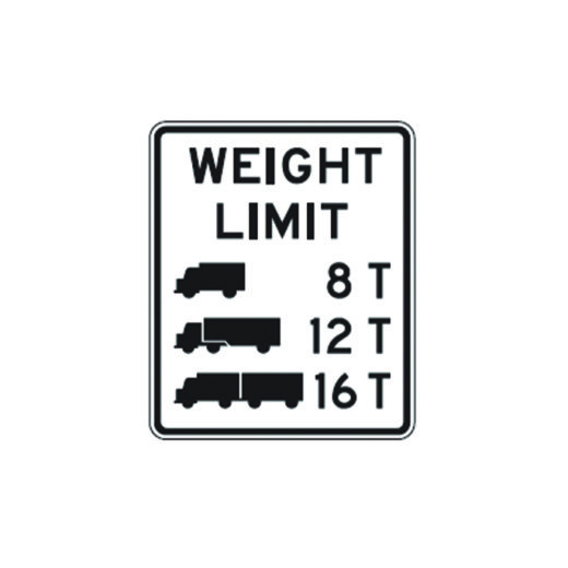 Truck Weight Limit (with symbols) Sign R125 Traffic Safety Supply