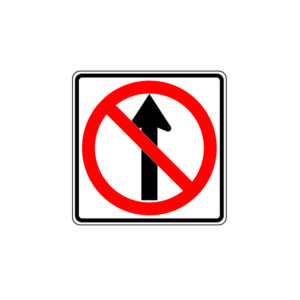 No Straight Through Symbol Sign R3-27