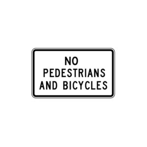 No Pedestrians and Bicycles Sign R5-10b