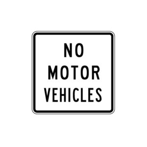 No Motor Vehicles Sign R5-3
