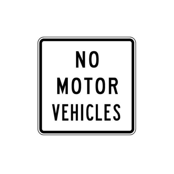 No Motor Vehicles Sign R5-3