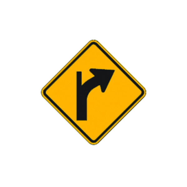 Curve Right With Side Road Sign W1-10bR