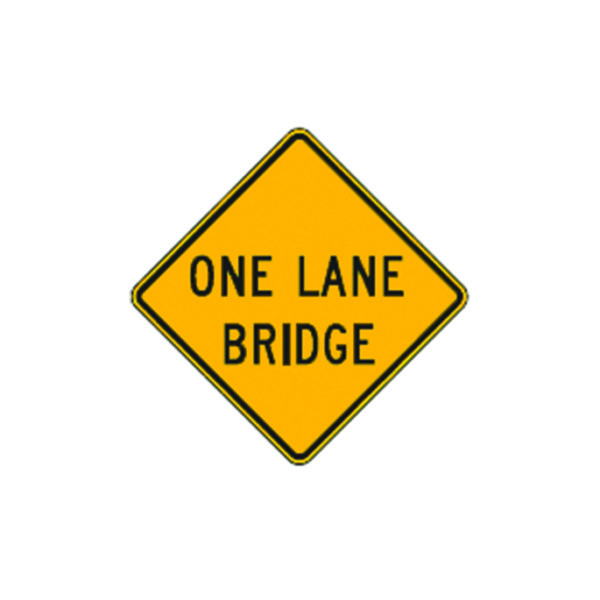 One Lane Bridge Sign W5-3