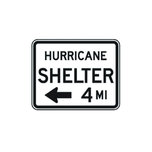 Hurricane Shelter 4 Mi Sign EM-7b