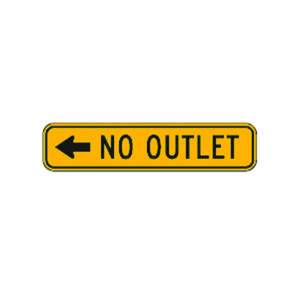 No Outlet Left Arrow Sign W14-2aL