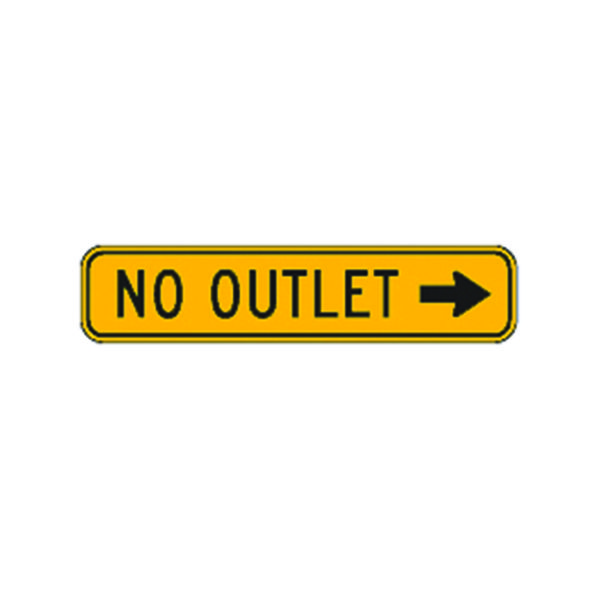 No Outlet Right Arrow Sign W14-2aR