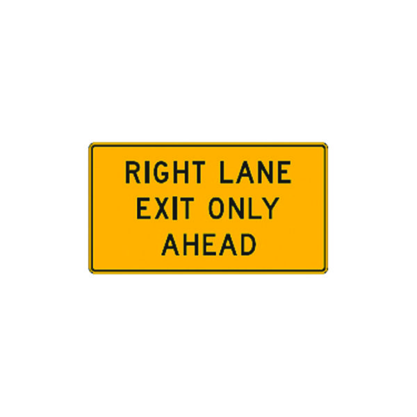 Right Lane Exit Only Ahead Sign W9-7R
