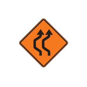Double Reverse Curve Left or Right Sign W24-1a