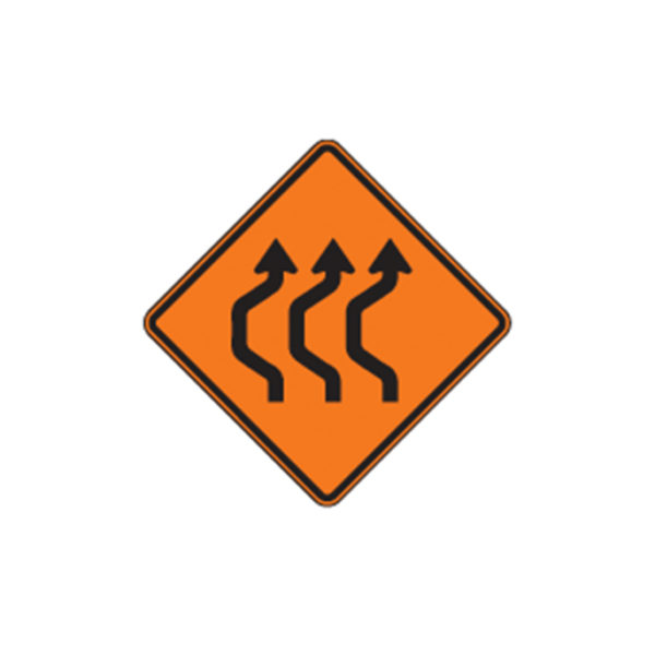 Double Reverse Curve Left or Right Sign W24-1b