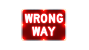 Wrong Way BlinkerSign Legendviz