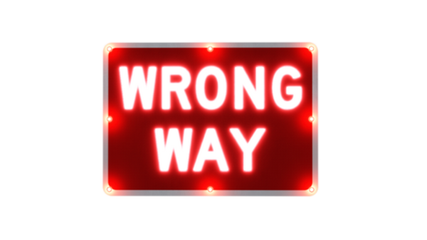 Wrong Way BlinkerSign Legendviz